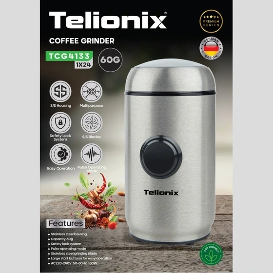 اسیاب برقی ۱۵۰ وات تلیونیکس (Telionix) مدل TCG4133 (ظرفیت ۶۰ گرم)